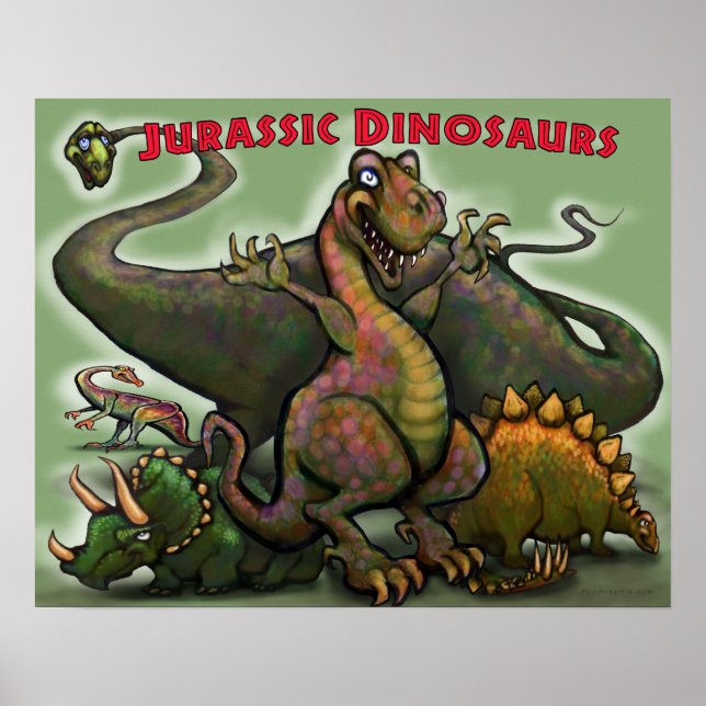 Jurassic Dinosaurs Poster (Framsidan)