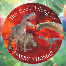 Jurassic Fire World Dinosaurs BOK Runt Klistermärke