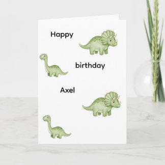 Jurassic green dinosaur birthday card editable kort