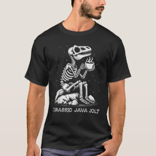 Jurassic Java Jolt Coffee Älskare Skeleton Roligt  T Shirt