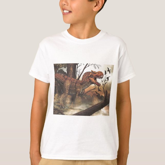 Jurassic Journey: Dinosaur i dess naturliga livsmi T Shirt (Framsida)