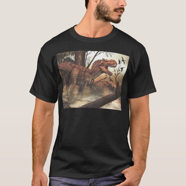 Jurassic Journey: Dinosaur i dess naturliga livsmi T Shirt (Framsida)