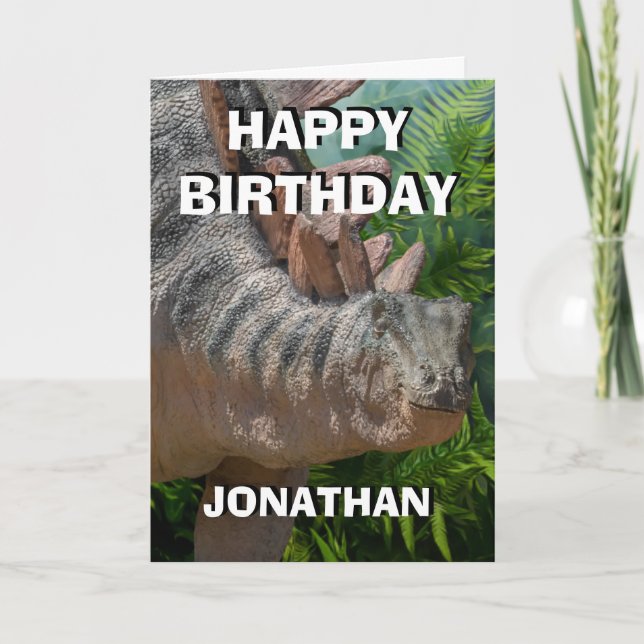Jurassic Jungle Card lycklig Dinosaur Kort (Framsida)