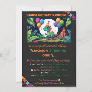Jurassic Jungle Inbjudan - Editable