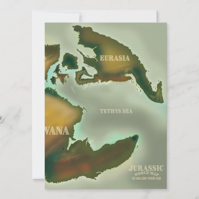 Jurassic Karta Vintage resor poster. (Framsida)