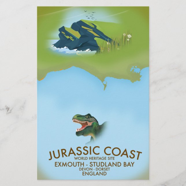Jurassic Kusten England South Kusten Travel-affisc (Framsida)