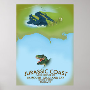 Jurassic Kusten England South Kusten Travel-affisc Poster