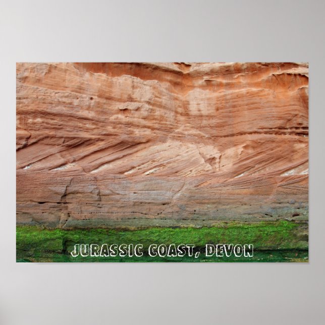 Jurassic Kusten red sten, Devon, England Poster (Framsidan)