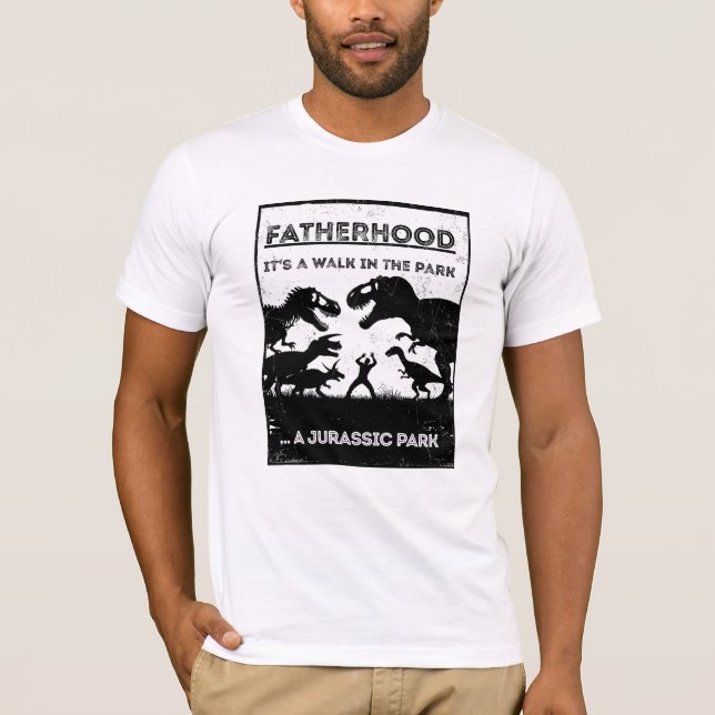 Jurassic Pappa Funny Quote White Far's Day T Shirt (Framsida)