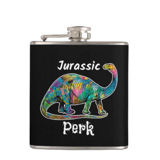 Jurassic Perk Färgglad Dinosaurie Svart Fickplunta