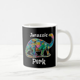 Jurassic Perk Färgglada Dinosaur Svart Kaffemugg