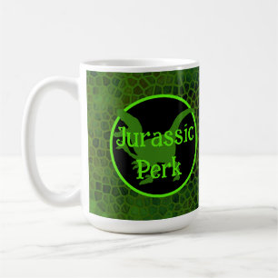 Jurassic Perk Grön Dinosaurie Hud Kaffemugg