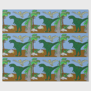 Jurassic plats som slår in papper presentpapper