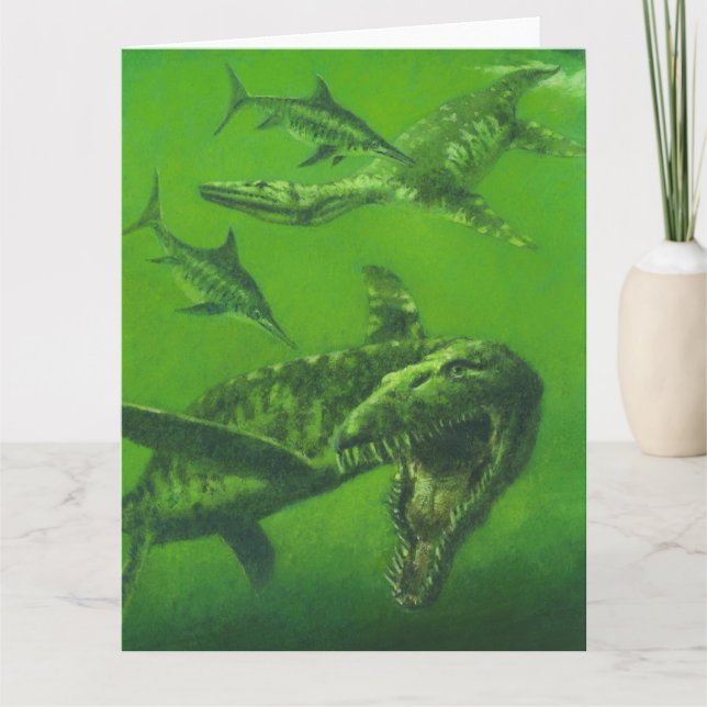 Jurassic Pliosaur Large Hälsning Card Kort (Framsida)