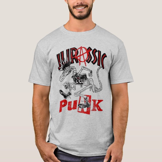 Jurassic Punk Geek T Shirt (Framsida)