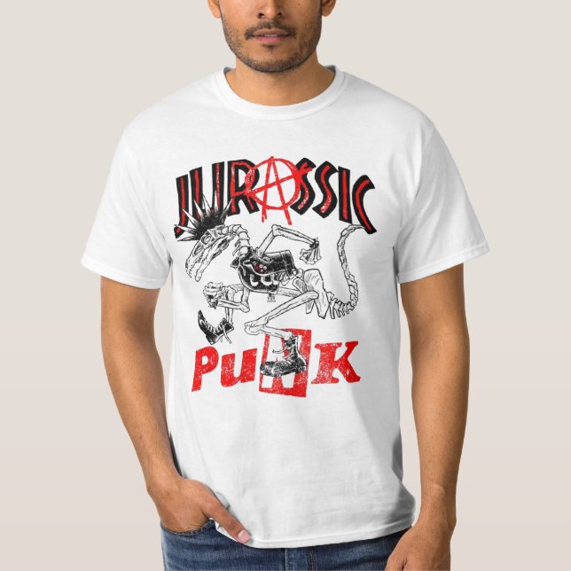 Jurassic Punk Geek T Shirt (Framsida)