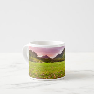 Jurassic solnedgång espressomugg