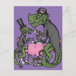 Jurassic Tea Party Vykort