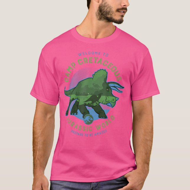 Jurassic World Camp Cretacous Welcome Triceratops T Shirt (Framsida)