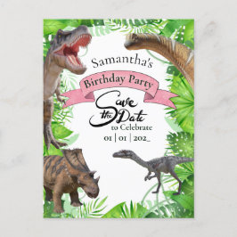 Jurassic World Dinosaurer Djungel Tjej Vykort