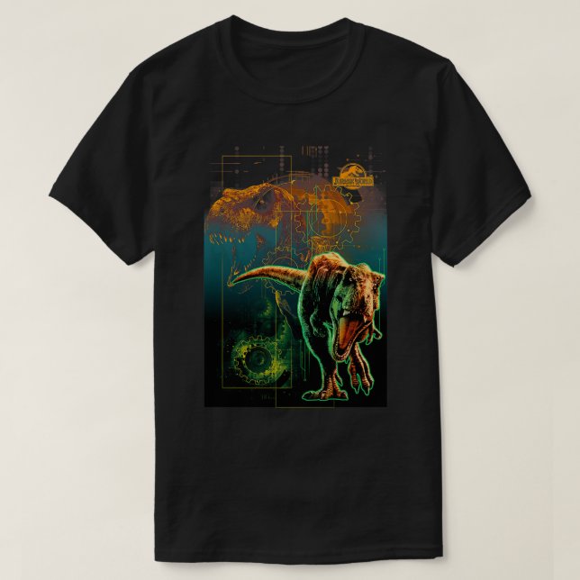 Jurassic World Fallen Kingdom TRe Collage T Shirt (Design framsida)
