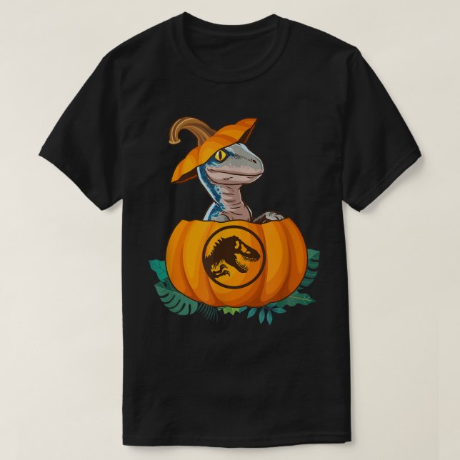 Jurassic World Halloween Dinosaur Pumpkin Logotyp T Shirt (Design framsida)