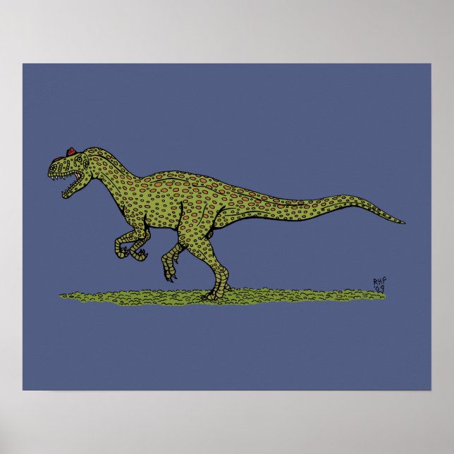 Jurassisk dinosaurie Allosaurus Poster (Framsidan)