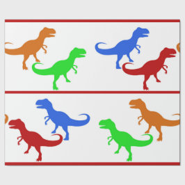 Jurassiska dinosaur T-Rex Silhouettes Presentpapper