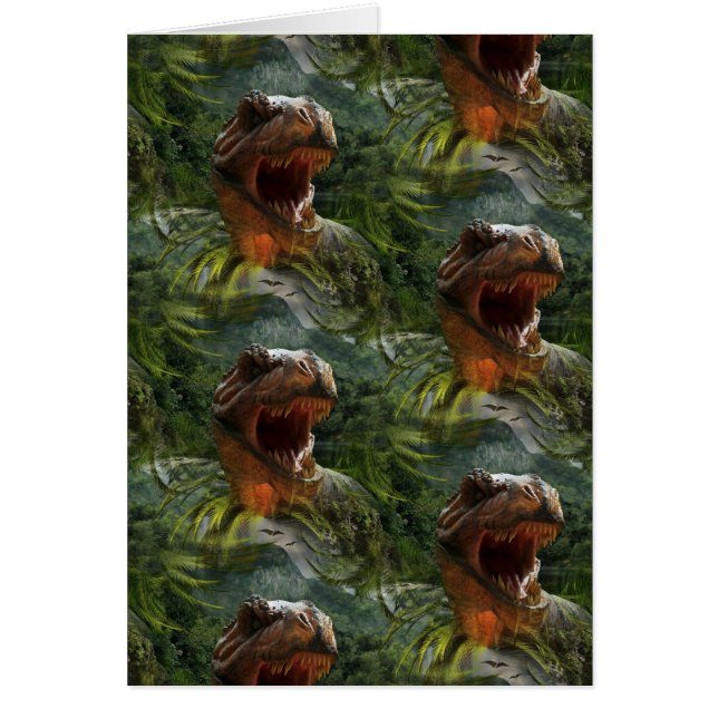 jurassiska dinosaurier hälsningskort (Framsidan)