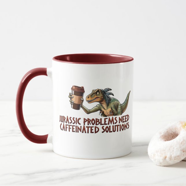 Jurassiska problem behöver koffeinerade lösningar mugg (Med munk)