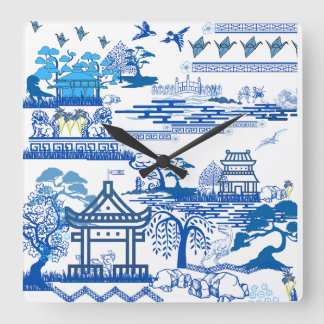 Jurassiskt blåklot klockan fyrkantig klocka