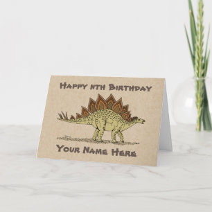 Jurassiskt dinosaur Stegosaurus födelsedagskort Kort