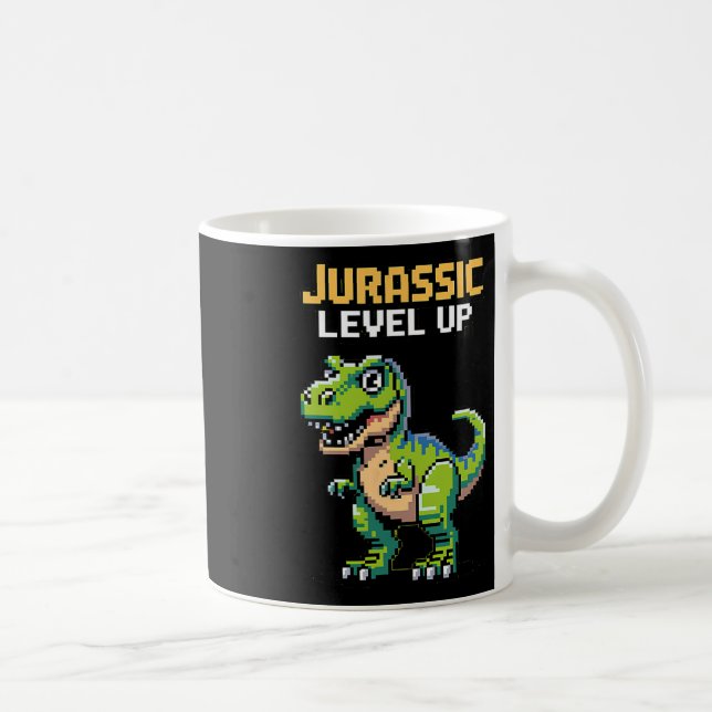 Juric Level Up Pixel Dinosaur Retro Gamer  Kaffemugg (Höger)