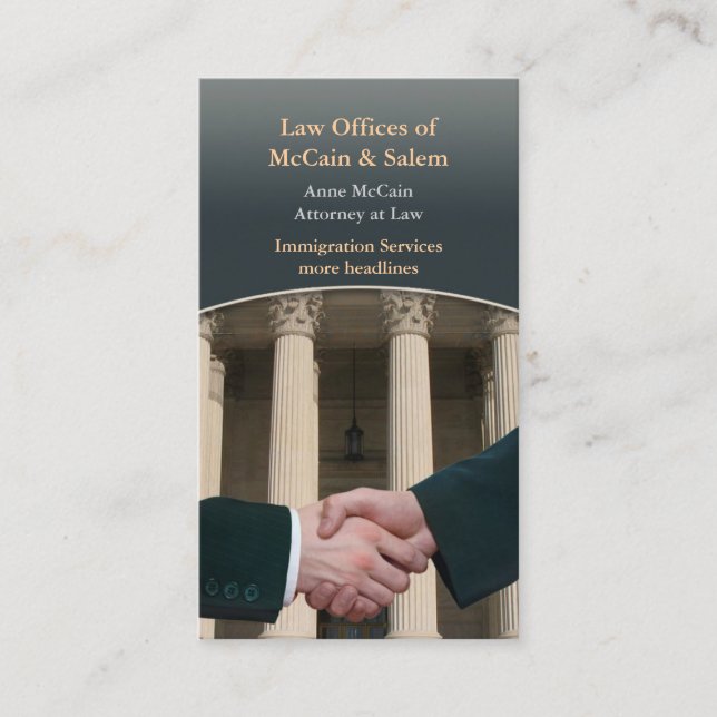 Juridisk advokat, Affärskort Visitkort (Framsida)