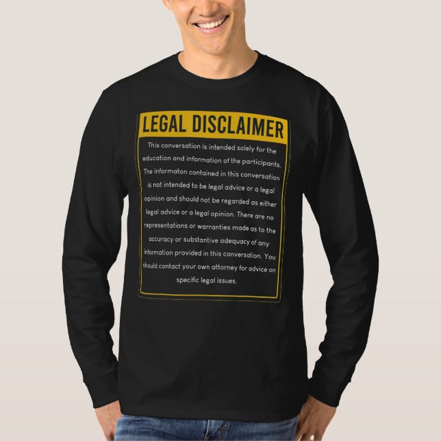 Juridisk ansvarsfriskrivning Justitiesekreterare T Shirt (Framsida)