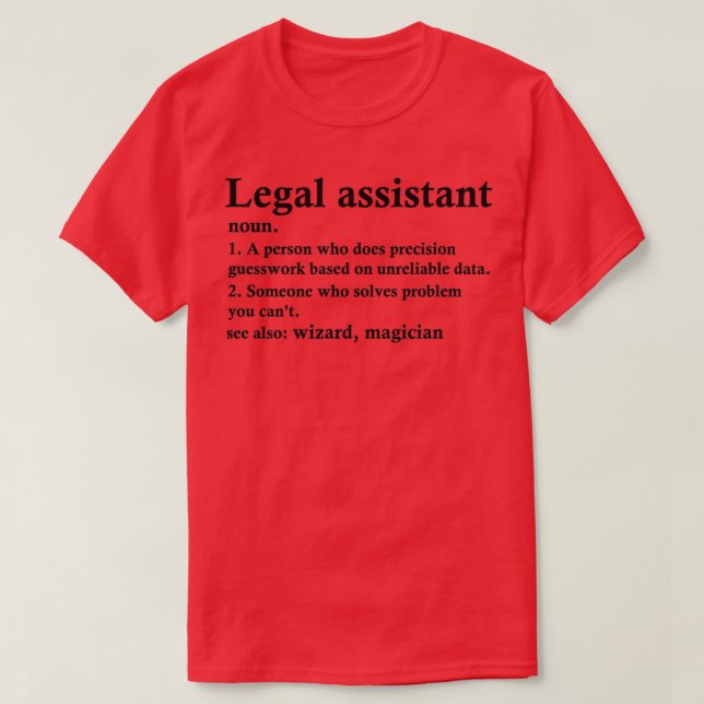 Juridisk assistent Definition Funny Paralegal Prof T Shirt (Design framsida)
