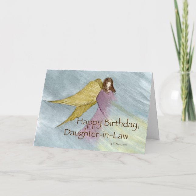 Juridisk dotter Angel Birthday Blue Kort (Framsida)