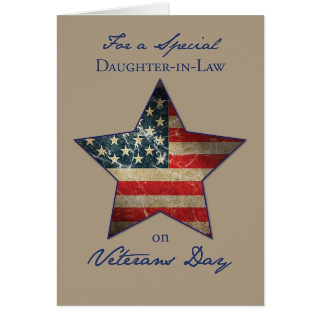 Juridisk dotter, Lycklig veteranernas dag, gammal  Hälsningskort (Framsidan)