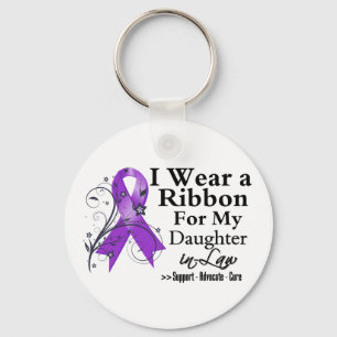 Juridisk Lila Ribbon - Pankreascancer Nyckelring
