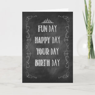 Juridisk slakt, Chalkboard Birthday, Krona Kort