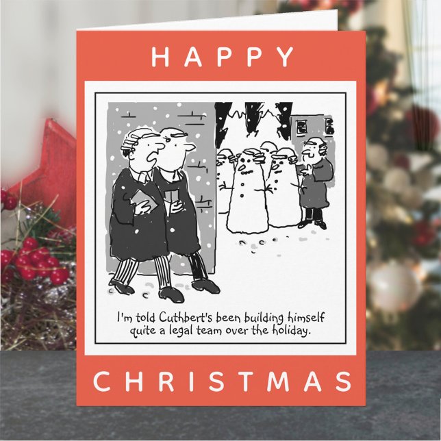 Juridiska advokater och Snögubbar Tecknaden jul Kort (Skapare uppladdad)