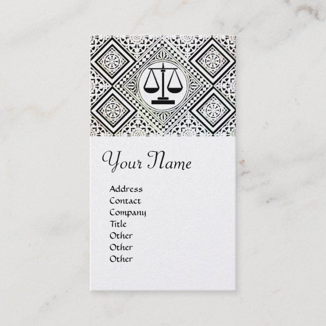JURIDISKA BYRÅN, ATTORNEY DAMASK Par papper Visitkort (Framsida)