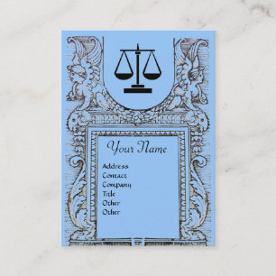 JURIDISKA BYRÅN, ATTORNEY Monogram, blå Visitkort