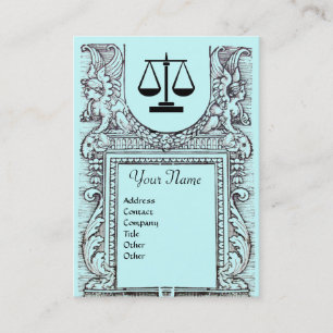 JURIDISKA BYRÅN, ATTORNEY Monogram, blå Visitkort