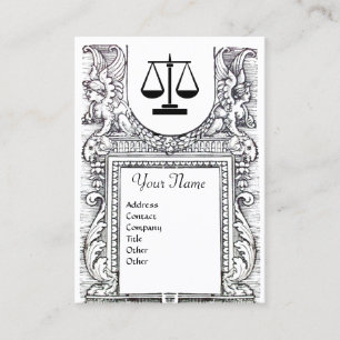 JURIDISKA BYRÅN, ATTORNEY Monogram Black White Visitkort