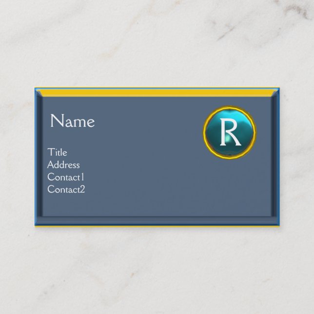 JURIDISKA BYRÅN, ATTORNEY Monogram blue sapphire Visitkort (Framsida)