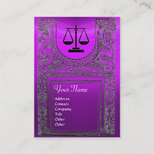 JURIDISKA BYRÅN, ATTORNEY Monogram lila Visitkort