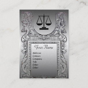 JURIDISKA BYRÅN, ATTORNEY Monogram Platinum-pärlor Visitkort