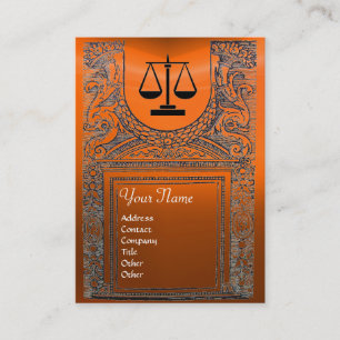 JURIDISKA BYRÅN, orangen FÖR ATTORNEY Monogram gul Visitkort