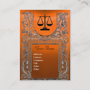 JURIDISKA BYRÅN, orangen FÖR ATTORNEY Monogram gul Visitkort